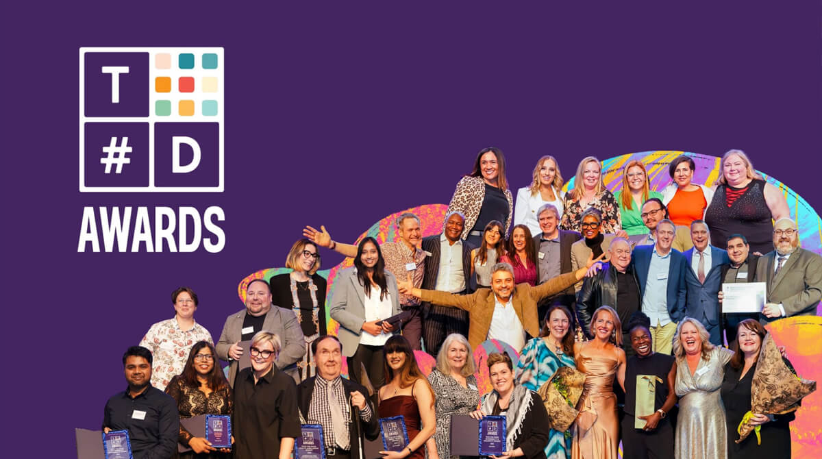 TechDiversity Awards Logo with a group of diverse award winners on a purple background